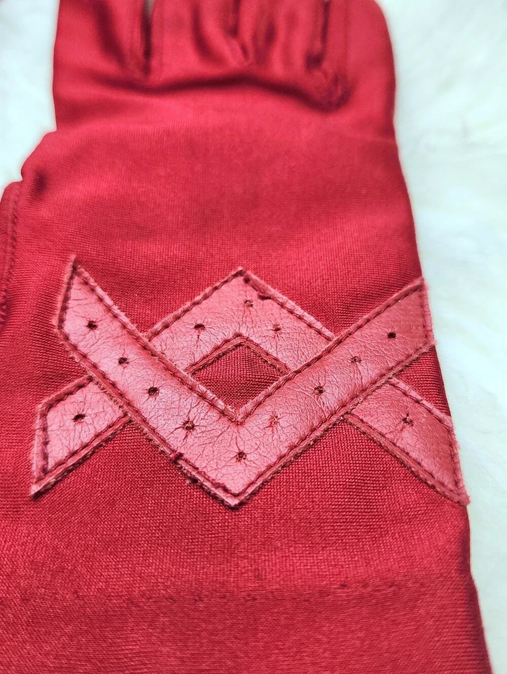 Vintage Gloves Ladies Red  Driving One Size With Stretch
